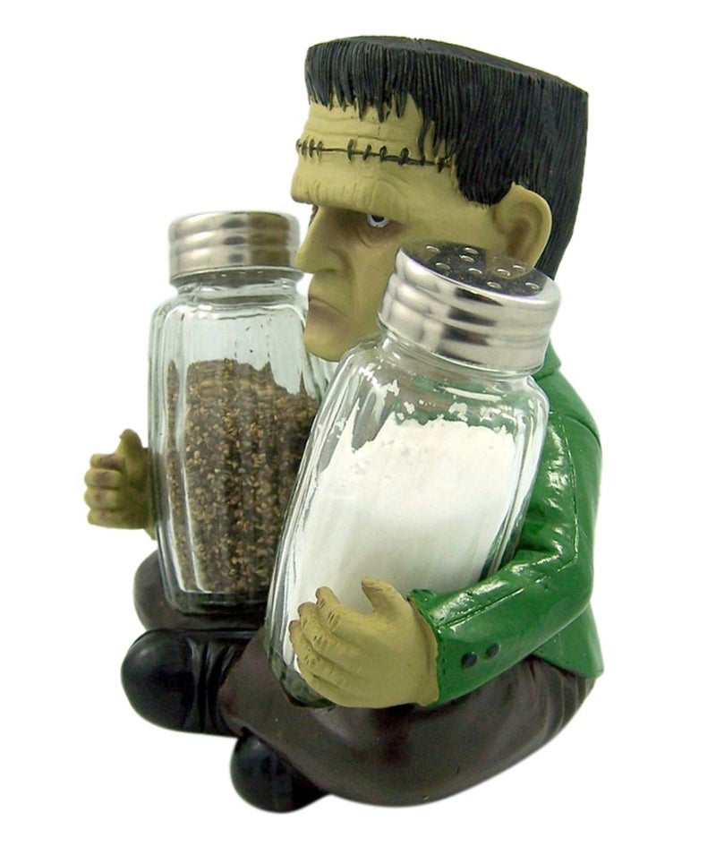 DWK World of Wonders Frankenstein Figurine Decorative Spice Holder with Refillable Salt and Pepper Shakers 3 Piece Set | Universal Monsters Goth Kitchen Accessories - 5.5" - Image 2
